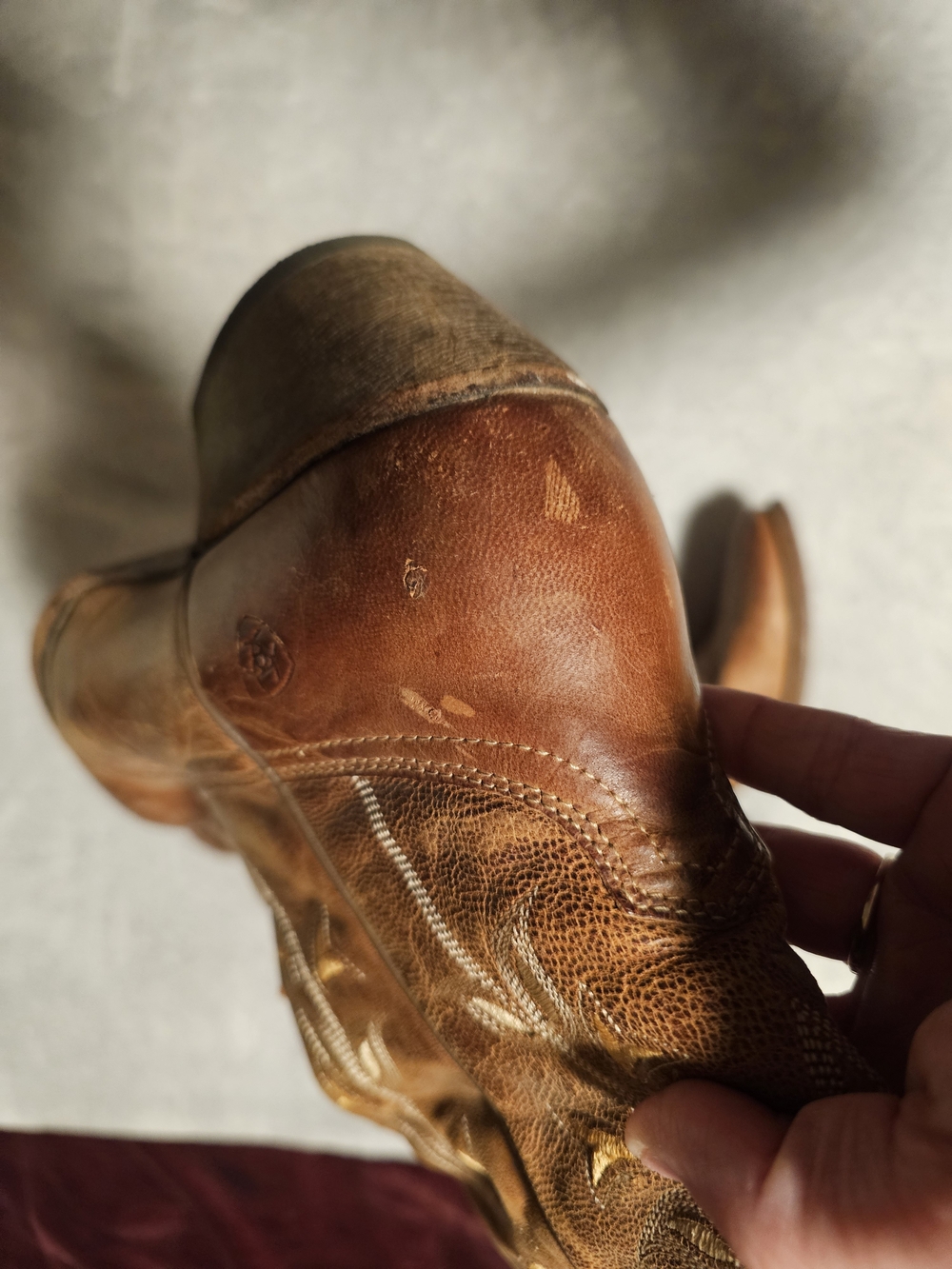 Ariat Brown Leather Embroidered Western Heeled Boots - Picture 10 of 10